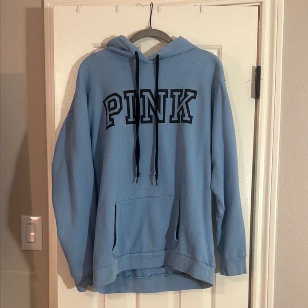 PINK Victoria's Secret Blue and Black Jacket Cozy Cotton Blend